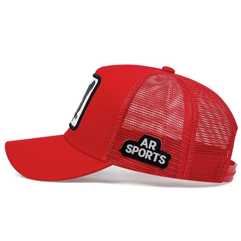 Mesh Ventilated Permeable Air Summer Cap Baseball Stitching Embroidered Cat Fashionable Trendy Caps Adjustable Hip Hop Urban Street Style Trucker