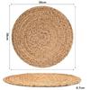 Round Woven Placemat Boho Rattan Placemats Natural Water Hyacinth Placemat Farmhouse Weave Place Mats Braided Wicker Table Mats