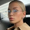 Корейский модный стиль Компьютерные очки Мужские Прямоугольная форма Без оправы Женская оправа для очков Блокировка синего света Женское стекло