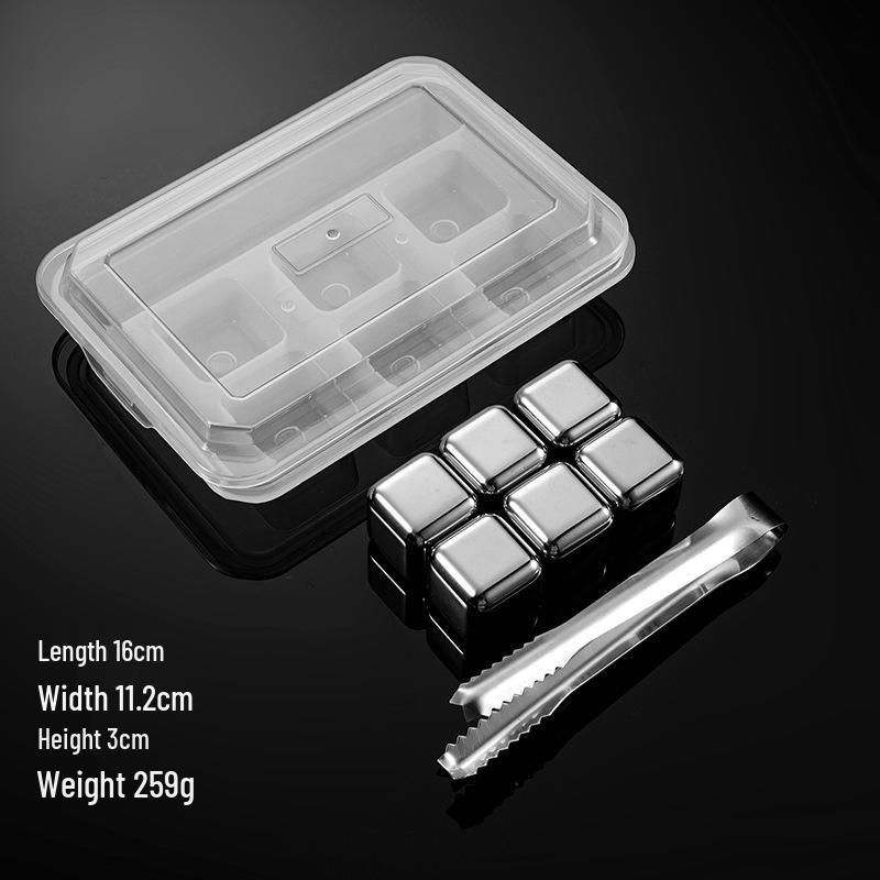 Cross-Border Stainless Steel Ice Cubes and Whiskey Stones Gift Set