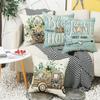 Throw Pillow Case Family Bedroom Sofa Spring Floral Truck Print Small Fresh Simple Linen