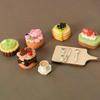 Kitchen Accessories for Dolls House, 1/12 Simulation Coffee Cake Dessert Tray Tableware Set.