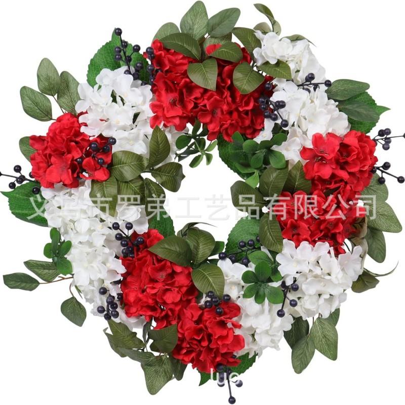 4th Of July Wreath Door Hanging Decoration With USA Flag Patriotic Party Home Outdoor Festive Display