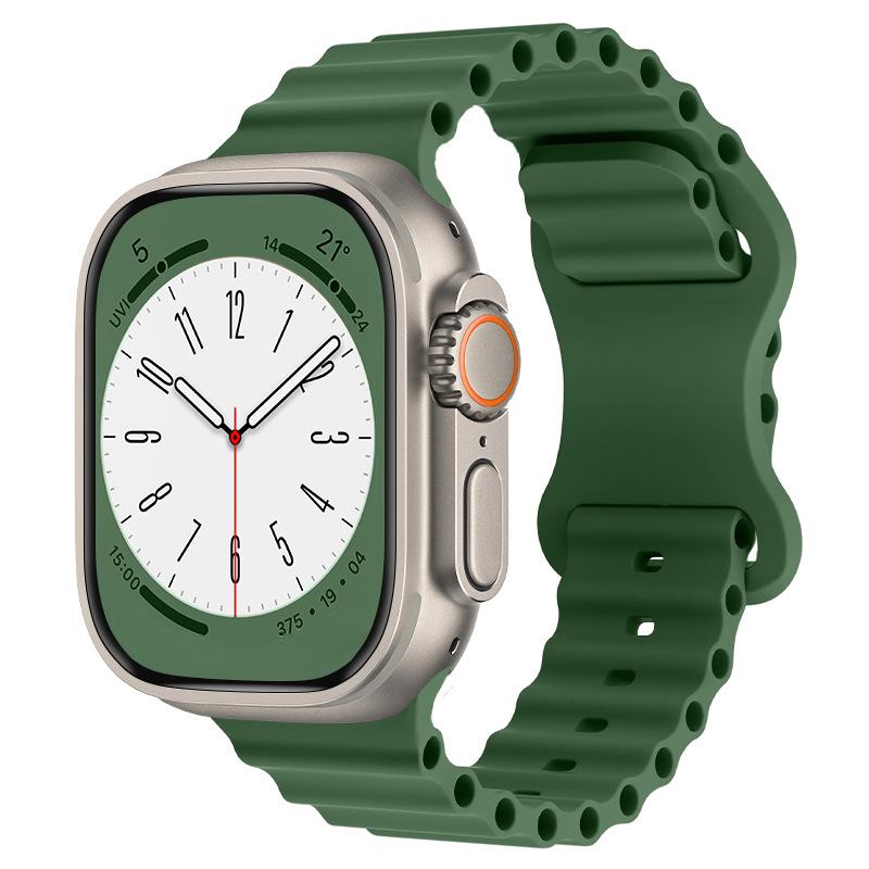 Силиконовый ремешок Ocean для Apple Watch Ultra 3 2 49 мм 6 SE 38 40 44 мм Спортивный браслет для iWatch Series 11 10 9 8 7 46 мм 45 41 Ремешок