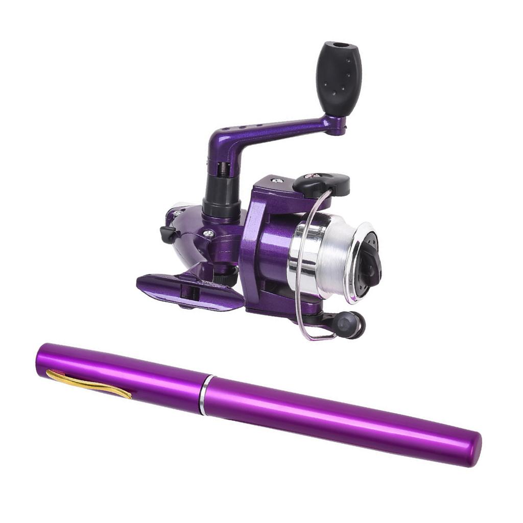 Карманный складной набор удочек с катушкой, набор мини-удочек в форме ручки, телескопическая удочка в форме ручки с катушкой