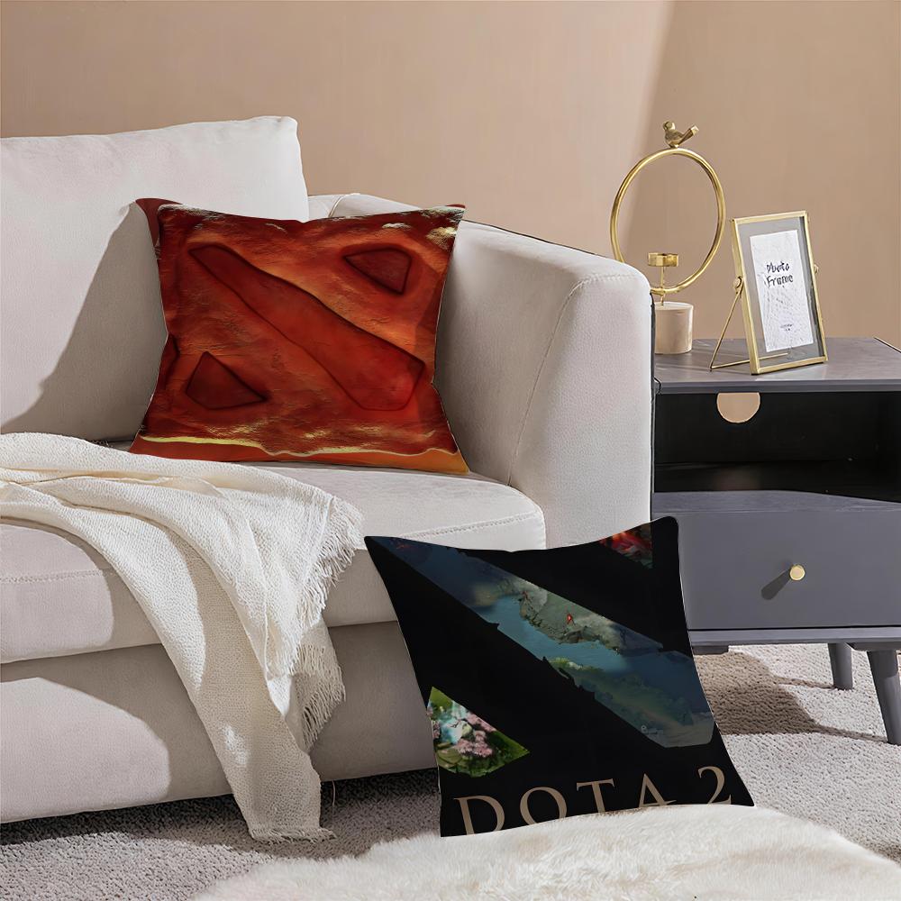 Popular Game Cool DDotaD 2 Cushion Cover Pillowcase Short Plush Invisible zipper Room Sofa Cushion Cover