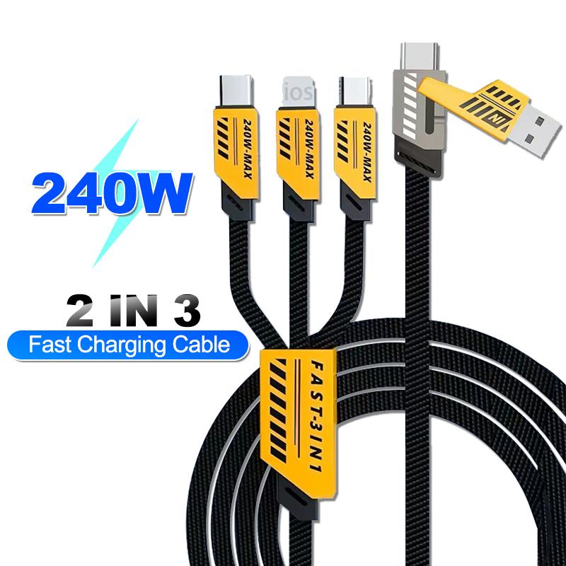 Кабель 4в1 PD 27 Вт USB C для Apple iPhone Быстрая зарядка Кабель Type C для Xiaomi Redmi Samsung POCO 65 Вт Быстрая зарядка USB Кабель для передачи данных