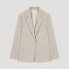  She S miSS  Linen Check Single Jacket Swwjko21020 Be