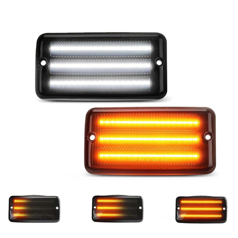 New 2Pcs Repeat Blinker Front Bumper Side Marker Turn Signal Light DRL Lamp for for TJ 1997-2006 #CH2550120