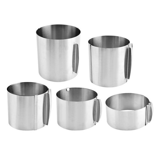 Регулируемое кольцо для выпечки и украшения торта. Инструмент для выпечки из нержавеющей стали для десертов. Универсальная круглая форма для торта для домашних пекарей.