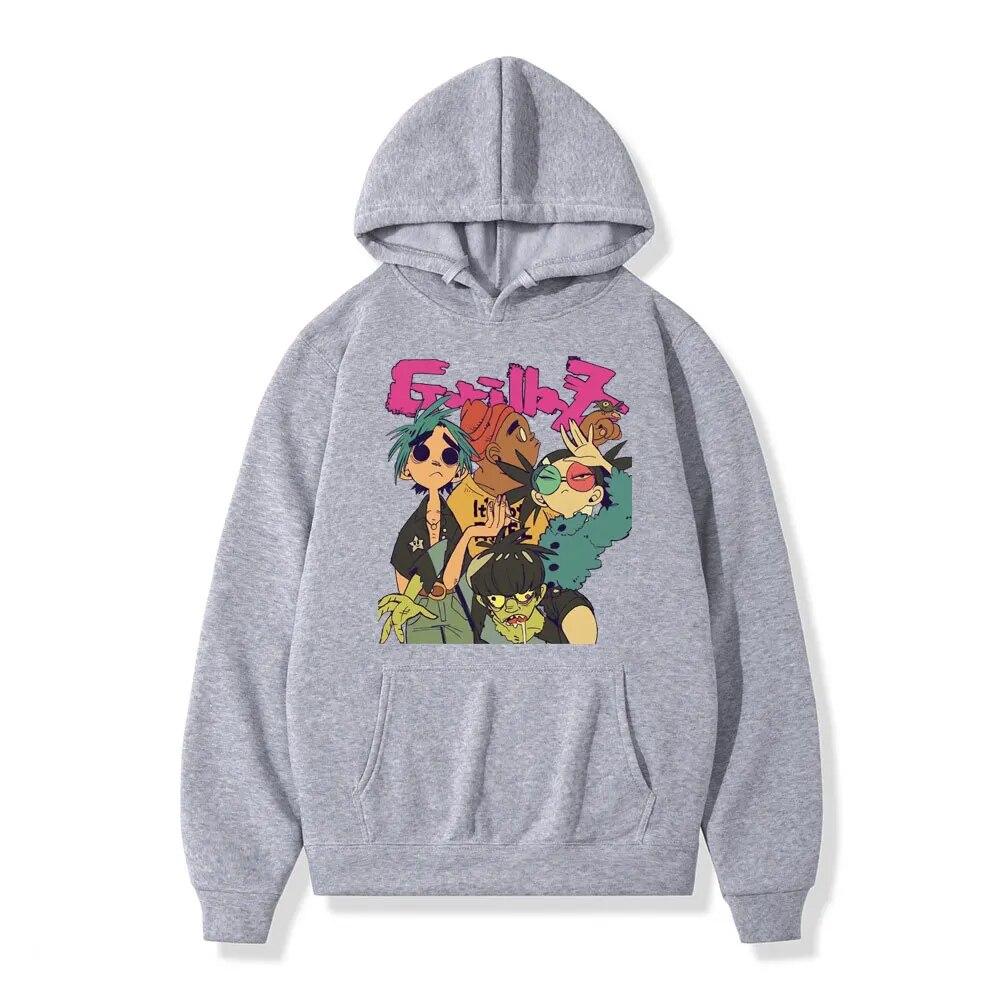 Осень-зима унисекс с капюшоном Gorillaz Band с принтом Толстовка женская мода хип-хоп толстовки с капюшоном Высокое качество толстовки y2k уличная одежда