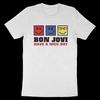 Bon Jovi "New Jersey Сердце и Кинжал" Винтажный Логотип Свободная Модная Футболка для Женщин и Мужчин