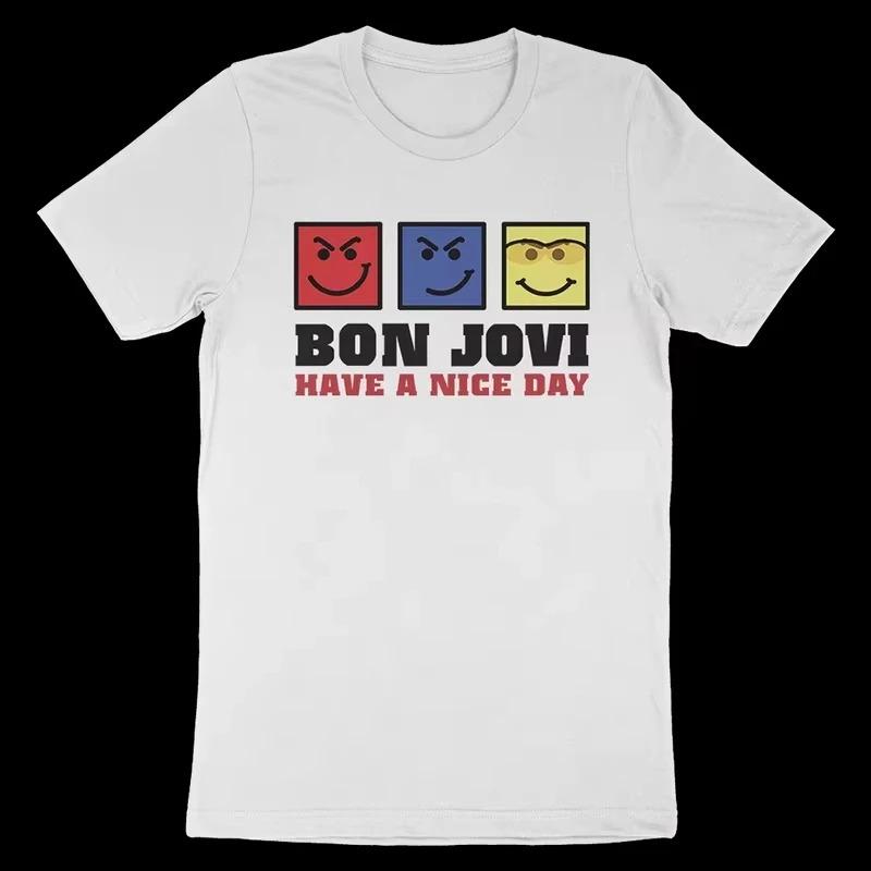 Bon Jovi "New Jersey Сердце и Кинжал" Винтажный Логотип Свободная Модная Футболка для Женщин и Мужчин