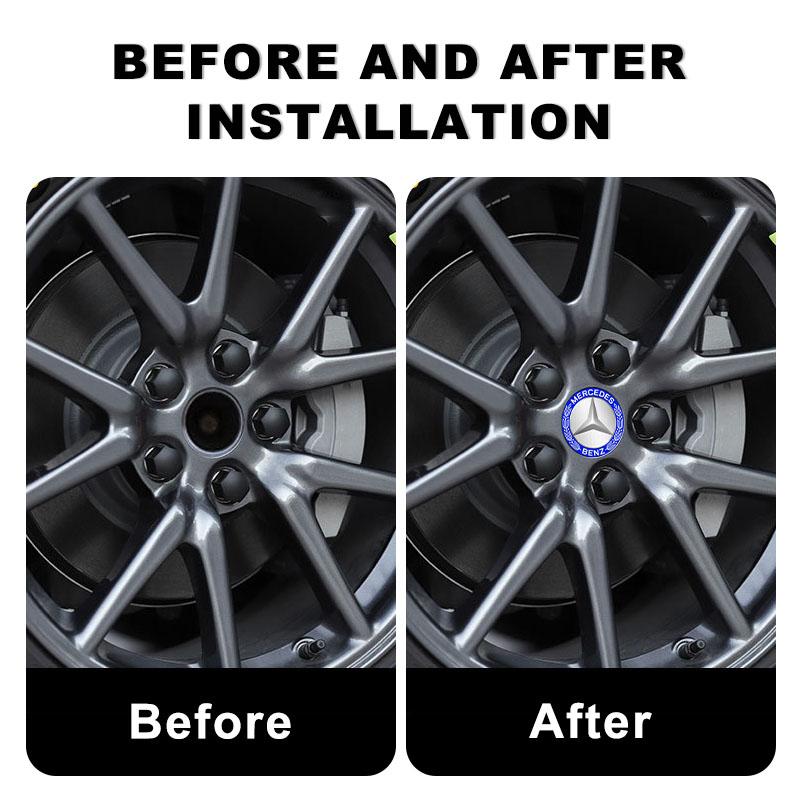 4pcs 56mm Aluminum Alloy Car Wheel Center Decal Hub Sticker For Mercedes Benz GLE GLC A B C E Class W176 W246 W205 W213 AMG Car Styling