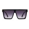 Retro Big Frame Women Sunglasses Brand Black Square Gradient Uv400 Cool Men Sunglasses One Piece Designer