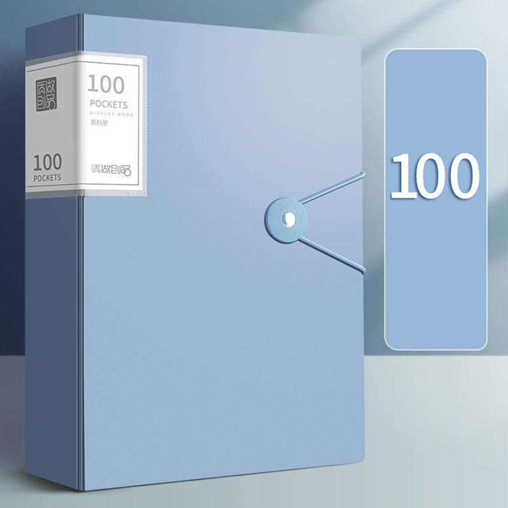 A4 Data Storage Book-100 Pages, Transparent File Pocket Storage and Organization, Document Data Sorting Book, Folder