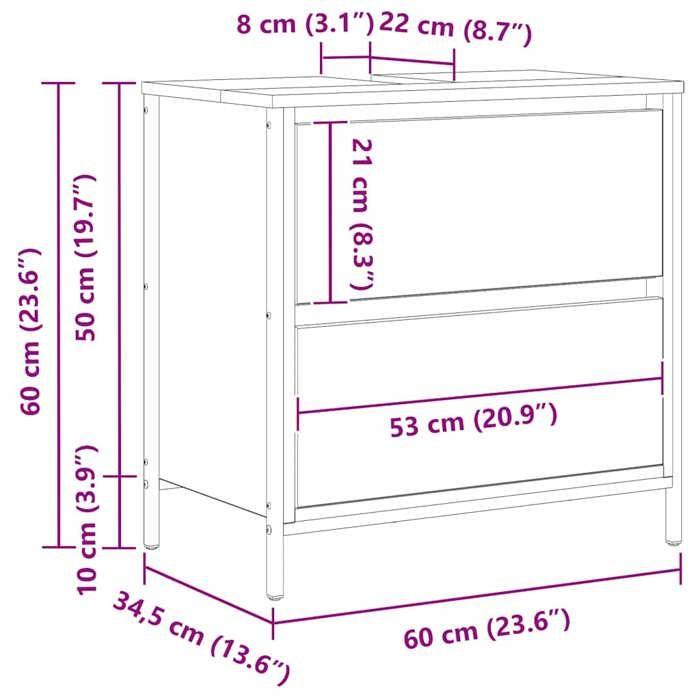 VidaXL Bathroom Furniture with Sink and Drawers 60x34.5x60 Cm, Vanity Unit, Bathroom Storage Cabinet 861885