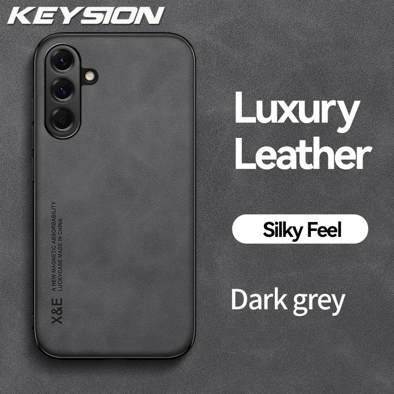 KEYSION Роскошный ретро чехол из ПУ кожи для Samsung A17 5G Мягкий силикон+ПК Ударопрочная задняя крышка для телефона Galaxy A17 5G