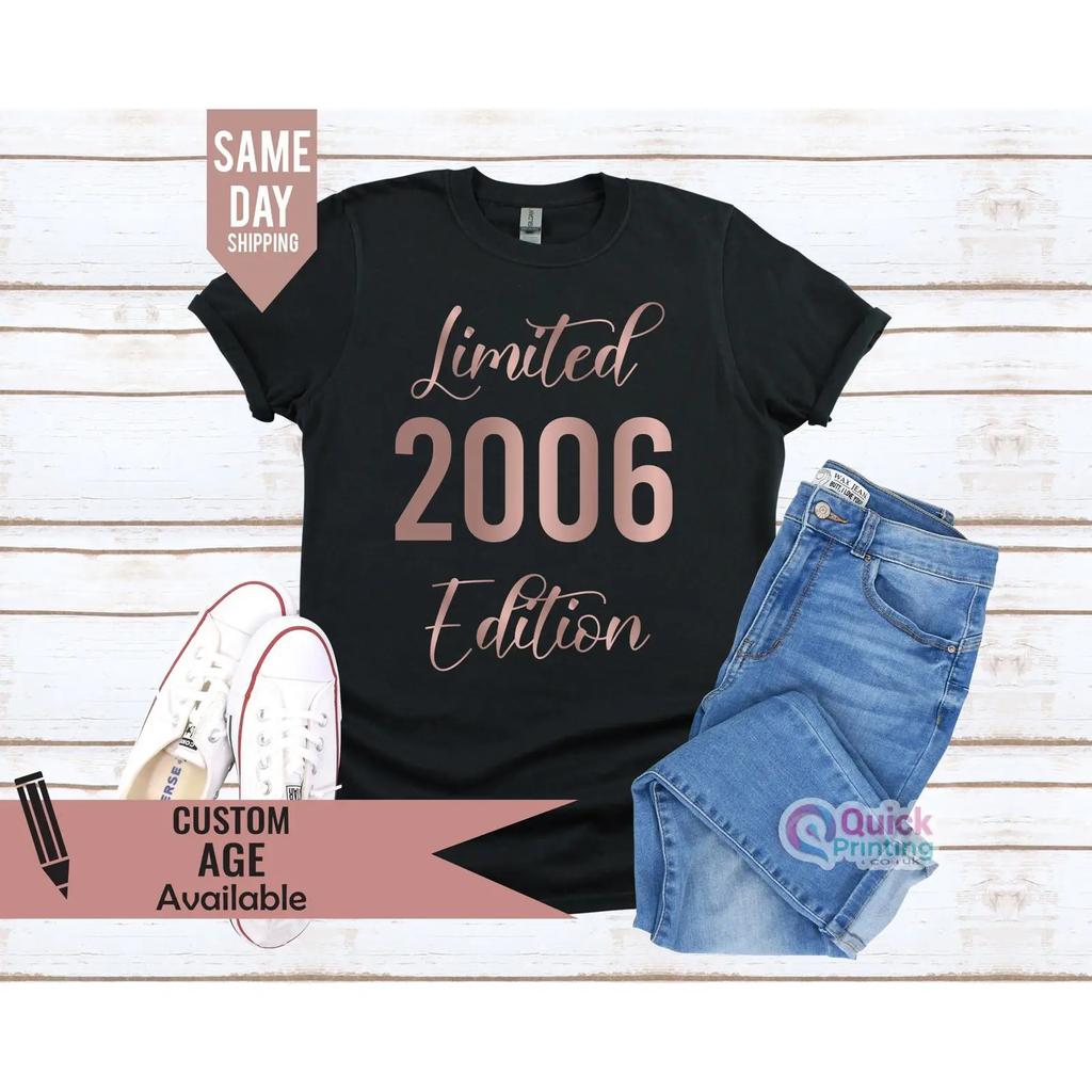 Limited Edition 2006 Birthday T Shirt 18th Vintage Washed Unisex Soft Breathable Casual Comfortable Streetwear Fashion Stylish