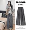 Plaid Wide-leg Pants Women's Autumn New Lazy and Loose Casual Small High-waisted Loose Straight-leg Pants