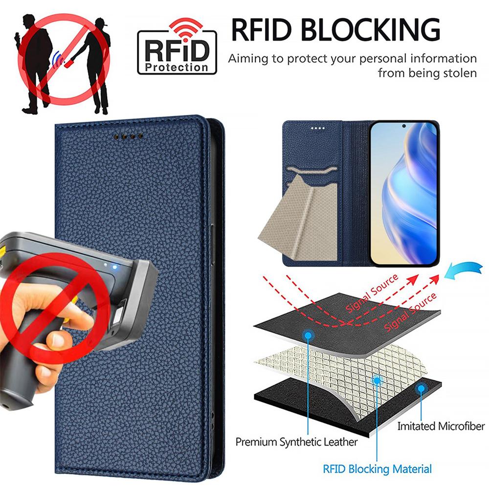 Rfid Blocking Leather Phone Case For Funda Xiaomi 15T 15T Pro 25069PTEBG 2506BPN68G Magnetic Wallet Flip Card Slot Cover