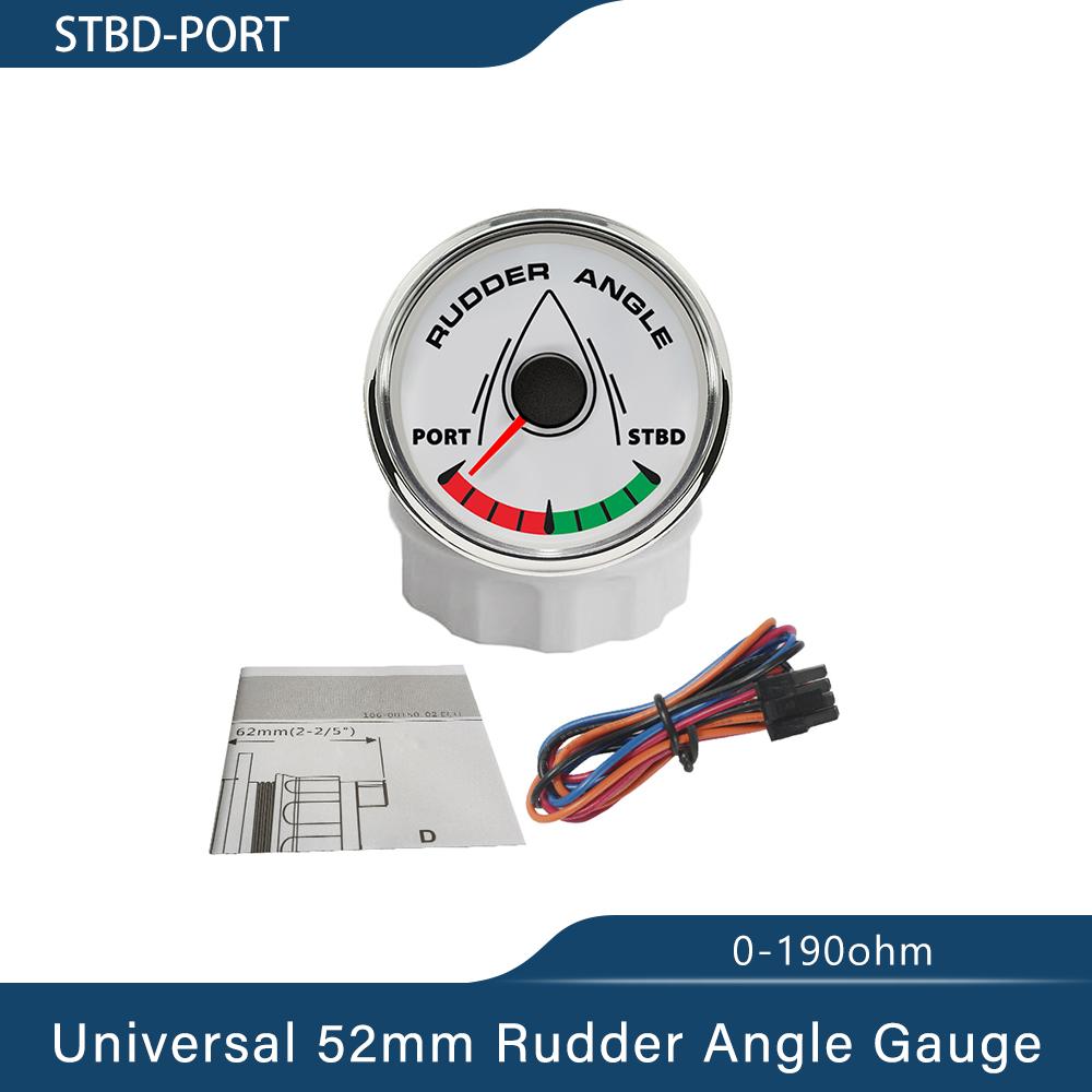 Newest Boat 52mm Rudder Angle Gauge Meter Signal 0-190ohm with 8 Colors Backlight for Ship Yacht Vessel 9-32V
