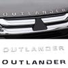 For Outlander ABS Chrome Car 3D Letters Hood Emblem Logo Badge Car Stickers Styling Car Decal Accessories