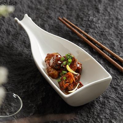 Белая фарфоровая тарелка для основного блюда в форме бутылки вина, кухонная утварь, нестандартная тарелка для суши, креативная характерная посуда
