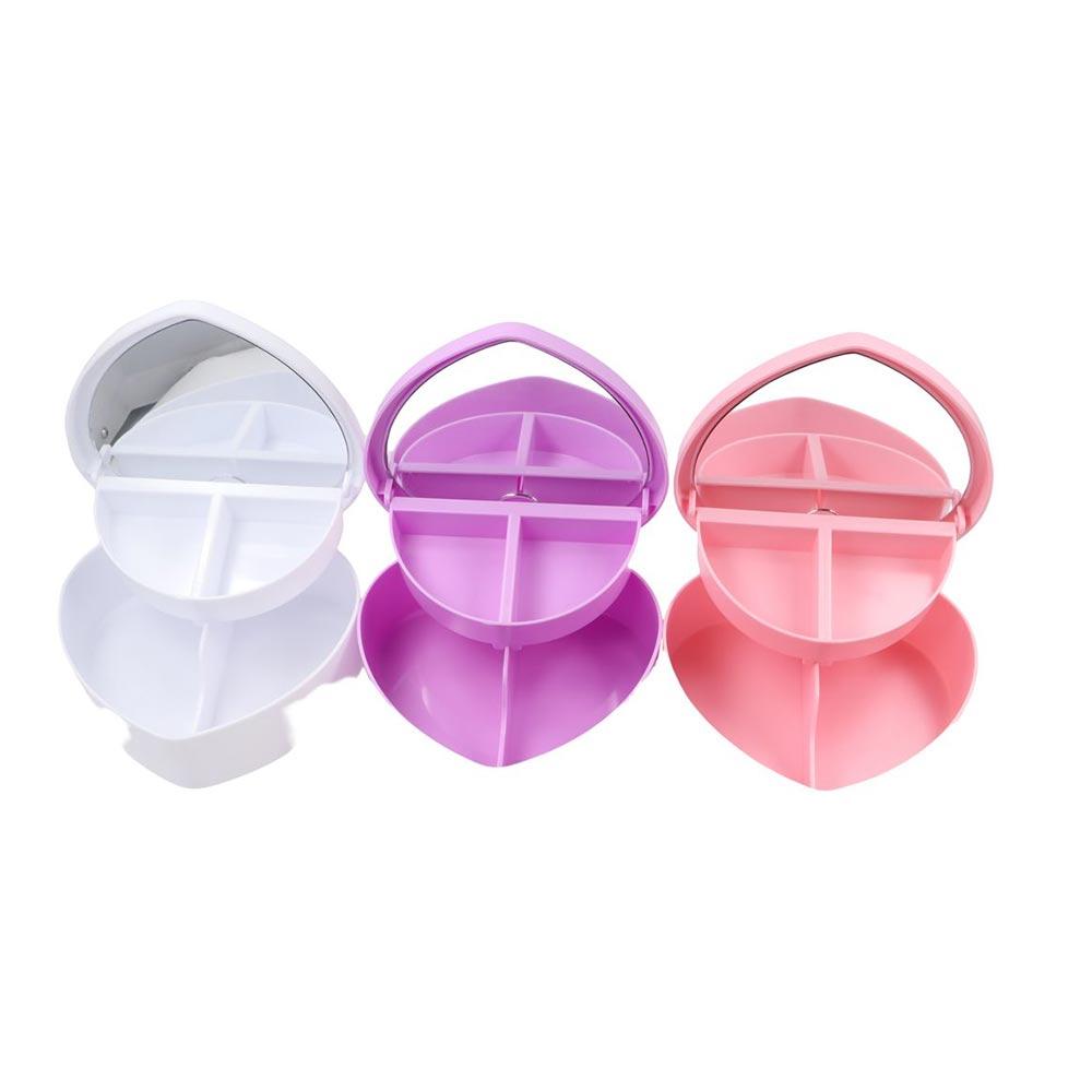 Girls Makeup Storage Box Heart-shaped Jewelry Box Sundries Container Desktop Cosmetic Organizer