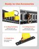E-Track Tie-Down Rail Kit, 4 Pack 0.6 m E Track Rails, 20 Pcs Includes 2 Ratchet Straps & 4 O-Rings & 4 Tie-Offs with D-Ring & 2 Single Slots & 8 End