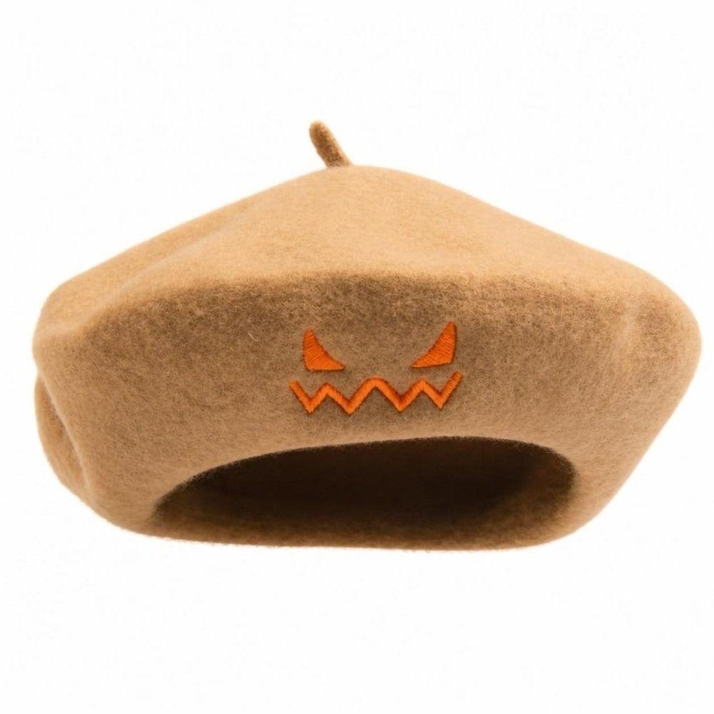 Lightweight Pumpkin Beret Hat Classic Artist Hat Fashion Painter Hat Autumn Winter Wear