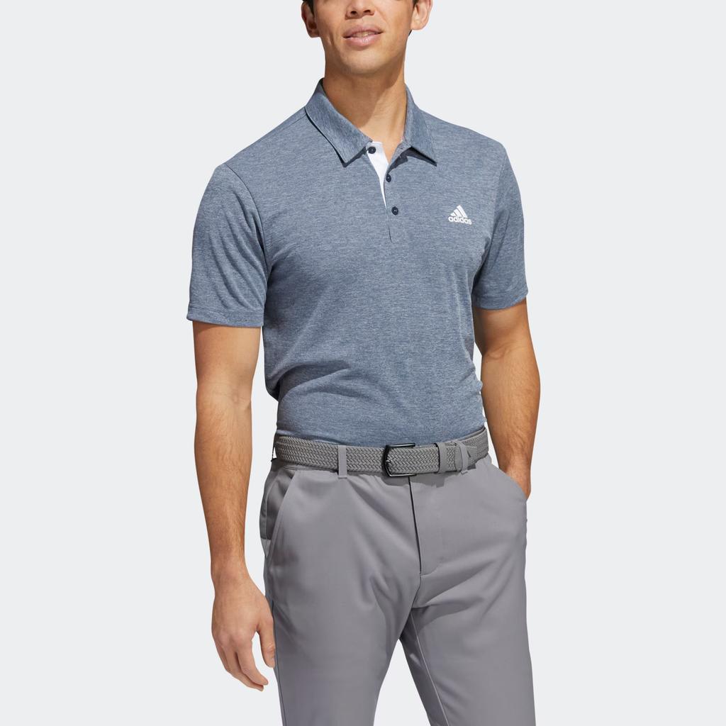 Adidas Рубашка поло Performance Drive Heather, удобная, дышащая, мягкая, с коротким рукавом, мужская, темно-синяя, H56775