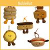 Egg Tarts Puffs Pancakes And Bagels Plush Pendants With Short Plush Filling For Kids And Adults