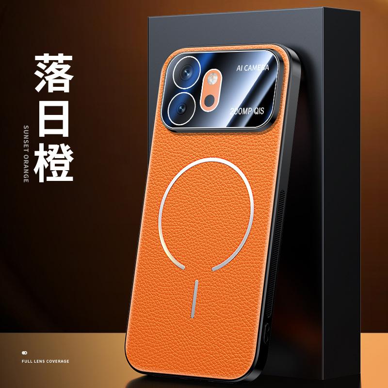 Узор под кожу личи подходит для чехла мобильного телефона Honor 600Pro Power2 магнитная лента для всасывания защитная пленка для объектива Magic8 роскошный нескользящий.