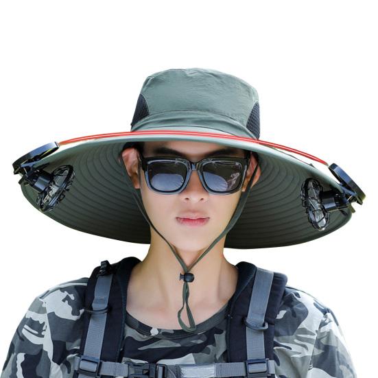 Солнечная кепка с вентилятором, защита от ультрафиолета UPF 50+, с двумя охлаждающими вентиляторами