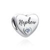 Серебро S925 Форма сердца С надписью Подарок на День отца Дочери Сыну Матери Подходит для DIY Европейских Браслетов