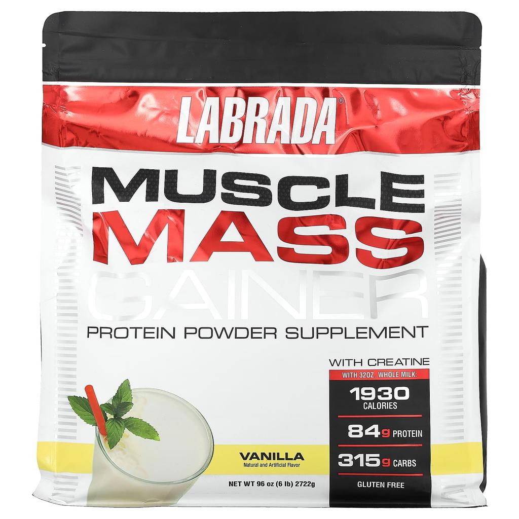 Labrada Nutrition Muscle Mass Gainer with Creatine, Vanilla, 6 Lbs (2722 G)