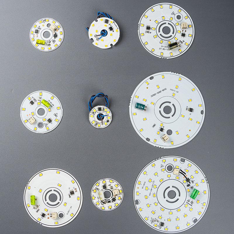 220 В переменного тока 3/6/12/24 Вт Трехцветная светодиодная лампа без привода, панель с источником света, белый теплый свет, люстра, круглая потолочная трансформация