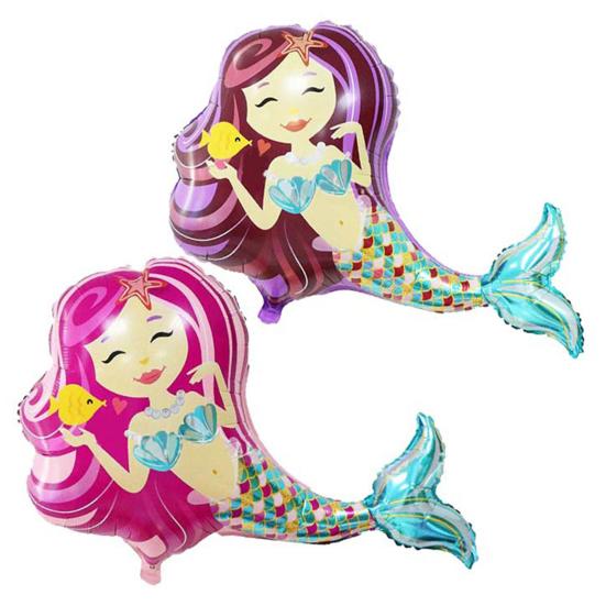 Mermaid Balloon Decorative Colorful Mermaid Aluminum Film Birthday Balloon Holiday Decor