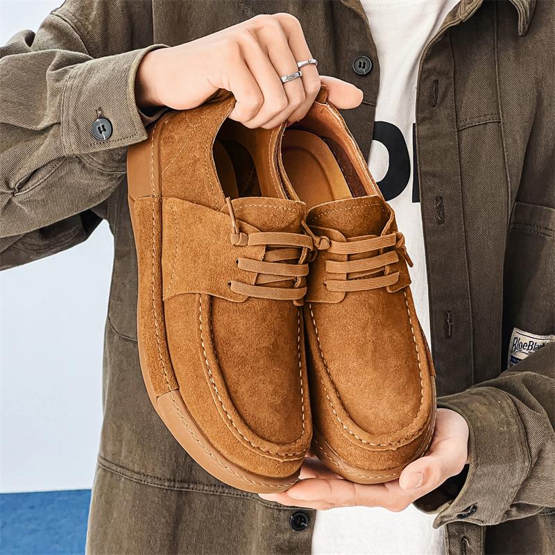 Замшевые кожаные мужские кроссовки, новые роскошные брендовые повседневные туфли для мужчин, супермягкая обувь для отдыха и прогулок, мужская обувь для вождения на открытом воздухе