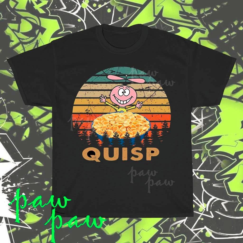 Новая футболка с логотипом хлопьев Quisp, американская, смешная, размеры от S до 5XL