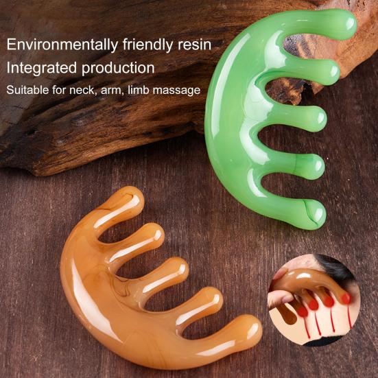 5-зубый портативный удобный экологически чистый инструмент для выемки меридианов из смолы, массажный инструмент для меридианов, красота