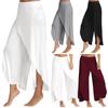 Women Palazzo Boho Wide Leg Pants Chiffon Skirt Flared Yoga Trousers Plus Size