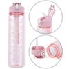 800ml Sports Water Bottle with Straw & Handle Portable Drinking Cup Large Capacity Motivational Drinking Bottle for Boys Girls