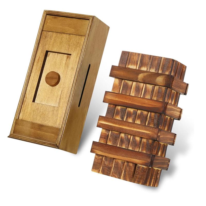 2Pcs Wooden Secret Puzzle Box With Hidden Compartment For Money Jewelry Creative Cash Christmas Gift Ideas For Kids And Adults