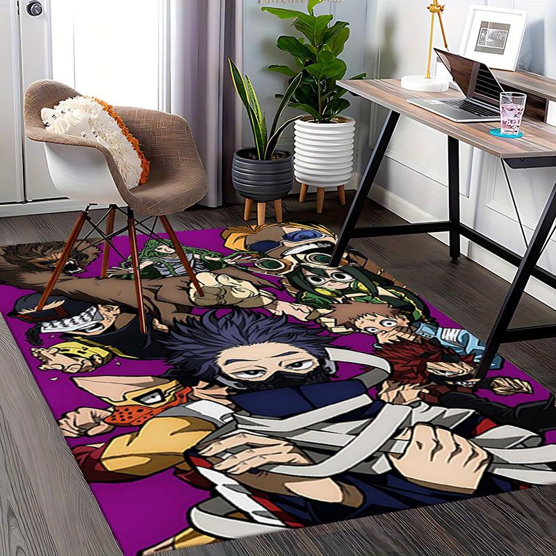1pc My Hero Academia Theme Chair Mat - Anime Cartoon Design Office Rug, Anti-Slip Carpet for Desk, Suitable for Home Decor, Living Room, Bedroom, Game