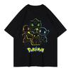 Pok Mon Pikachu Little Fire Dragon Johnny Turtle Pok Mon Printed Short Sleeved Unisexs Womens Tshirt Summer New Y2k Tee Top