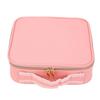 Розовая портативная косметичка из ПУ кожи, дорожный косметический кейс, профессиональная, большой вместимости, для макияжа