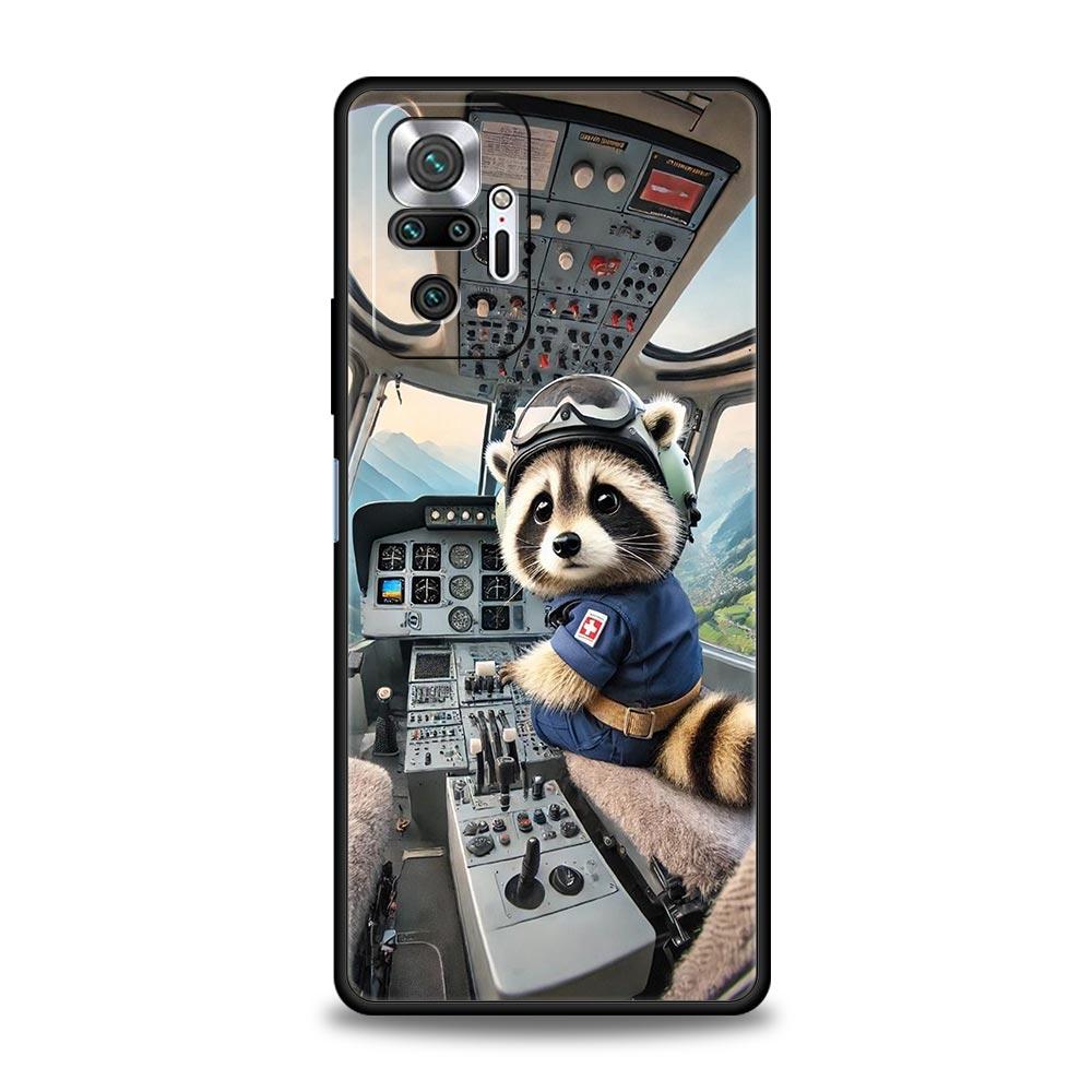 Mapache Phone Case Cover for Redmi 14C 10C Note 15 14 13 12 10 11 K40 Pro Plus 5G Soft TPU Shockproof Shell Fundas Capas Coque