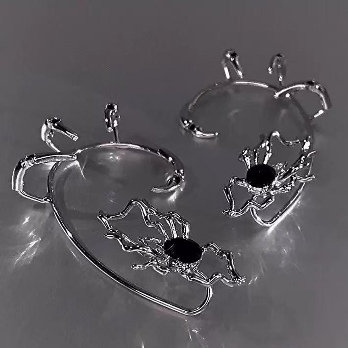 Темный сладкий кафф-паук для женщин - Без прокола Нишевый дизайн Серьги